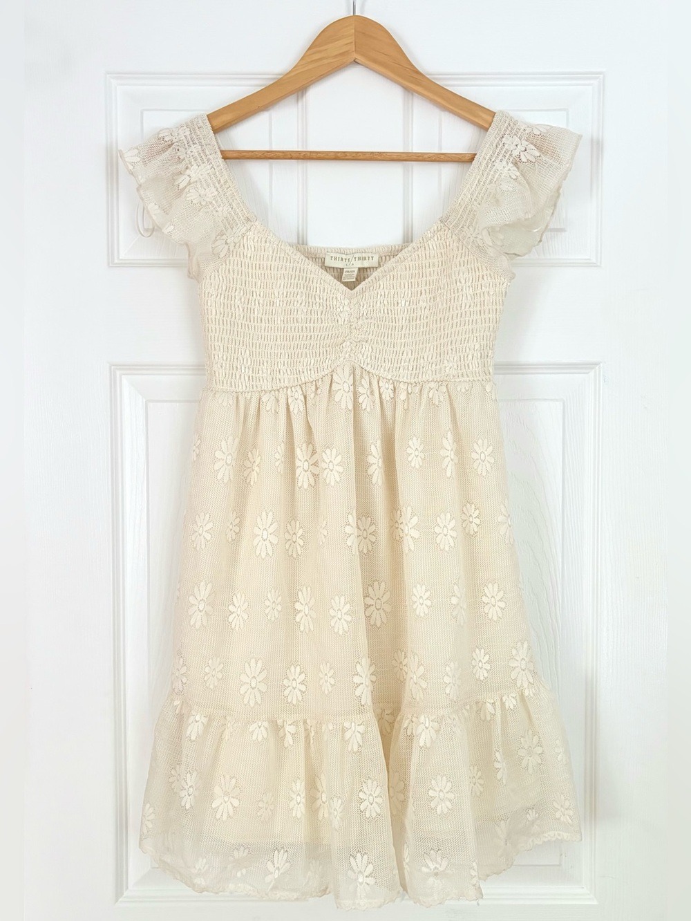 NWT Thirty/Thirty Floral Eyelet Mini Dress Size M
